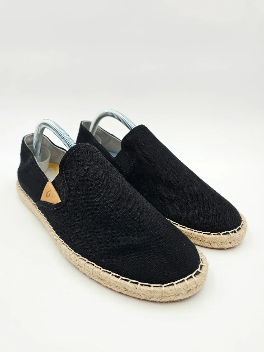 Olukai Kaula Pa'a Kapa Black Convertible Espadrille Sandals Shoes Women's Size 9